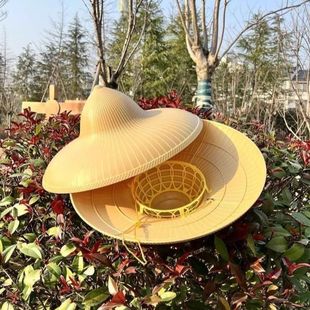 New Waterproof Hat Plastic Bucket Hat Lin Chong Rainproof Sunshade for Men and Women Outdoor Large Brim Pastoral Fishing Tea Picking
