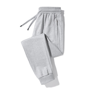 2025 Solid Color Mid-waist Micro-elastic Youth Trendy All-match Trousers Casual Sports Loose in stock Trendy Brand Girdle Pants