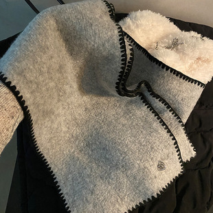 High-grade Green Cashmere Skin-friendly Scarf Women's Autumn and Winter 2024 Atmosphere Thickened Warm Student Scarf