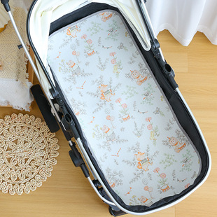 Baby stroller mat baby summer ramie tencel cushion children's dining chair mat walking baby artifact universal mat