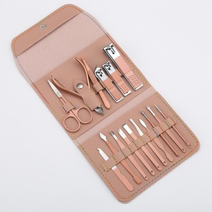 Folding Bag 16-piece Nail Clipper Set, Nail Scissors, Nail Clippers, Pedicure Tools, Scissors, Ear Spoon Set Wholesale