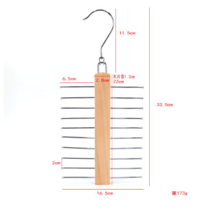 Cross-border 20 hanging rod silk scarf hanging seamless anti-hook silk multi-purpose solid wood hanger tie hanging wholesale