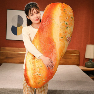 Simulation 3D bread pillow plush toy toast snack pillow bed sleeping long leg clip pillow decoration for women