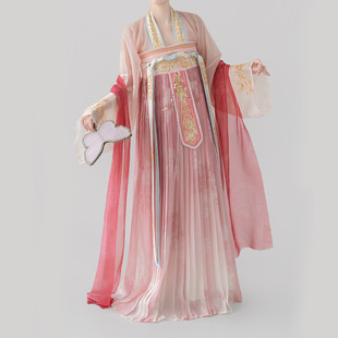 Оригинальная модель для взрослых женщин Hanfu [Jin Chu] Танский кардиган с вышивкой и юбкой