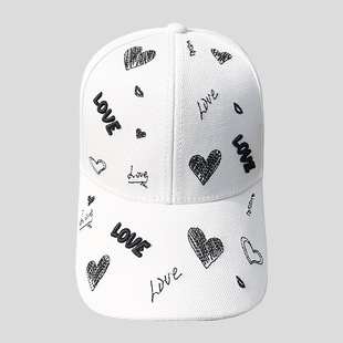 love Embroidered Baseball Cap Spring, Summer and Autumn Stereo love Letter Peaked Cap Personalized Versatile Street Couple Hat Sunshade