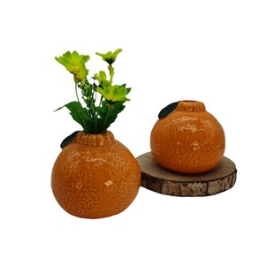 Fuyida Ceramic Creative Orange Цветочная Вставка для домашнего отдыха Маленькая ваза гидропонные растения Настольные украшения оптом
