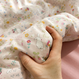 Nicole's new double-layer bed hat quilt sheet aerobic quilt cover can be equipped with rabbit class a four-piece three-yarn bed sheet perilla