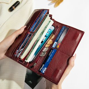 Genuine Leather Women's Wallet Access Card Small Bag Crocodile Pattern Cowhide Wallet Women's Long Clutch Fashion Handbag Wholesale