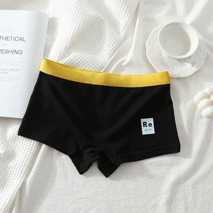 Women's boxer briefs pure cotton les handsome t mid-waist sports breathable comfortable elements printed boxer shorts head