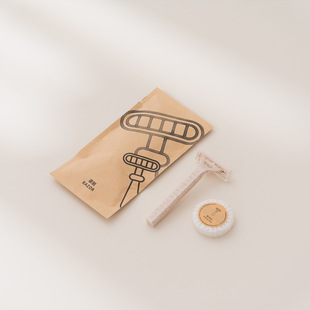 Disposable Toiletry Set Kraft Paper Bag Hotel B&B Toothbrush with Toothpaste Hotel Supplies Logo Wholesale Can Be Customized