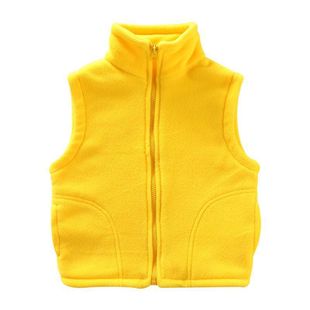 Children's vest double-layer thickened polar fleece color matching boys and girls warm outer wear waistcoat spring, autumn and winter top 2023