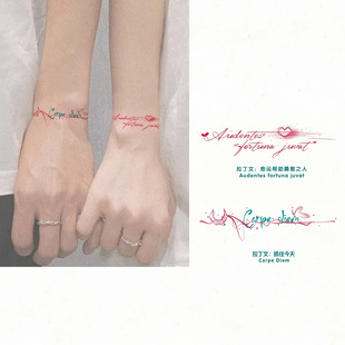 Cross-border Source Latin Message Tattoo Sticker Advanced Sense ins Imitation Letter Butterfly Flower Clavicle Tattoo Sticker