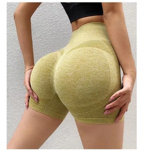 Cross-border Hot Peach Hip Fitness Sports Shorts High Waist Belly Breathable Tight Pants Anti-light Yoga Pants for Women