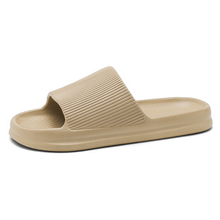 Slippers Outer Wear Summer New Men's Casual Wear-Resistant Thick Bottom Shit Feeling Couple's One-Word Trendy Men's Slippers