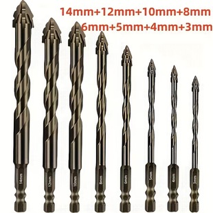 Four-edge serrated dry drilling eccentric drill household ceramic glass concrete wet and dry tungsten steel drilling drill wholesale