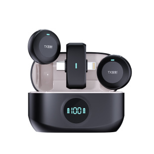 Cross-border one-to-two wireless collar clip microphone K8K9 mobile phone notebook live radio noise reduction microphone collar clip type