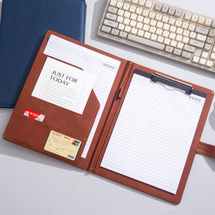 A4 Folder Customized Multi-Functional Folder Leather Manager Folder Business Sales Negotiation Contract Folder Writing Board Folder