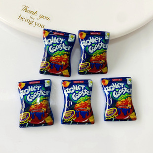 Resin DIY accessories children's jewelry flat pendant cross-border supply candy snack bag potato chips factory direct supply