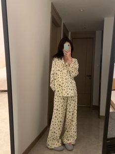 2025 Spring and Autumn New Cartoon Hello Kitty Pajamas Women's High-value Explosions Long Sleeve Pants Home Wear Two-piece Set