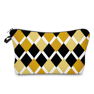 Cross-border New Portable Anti-splash Cosmetic Bag Color Geometric Printing Travel Wash Storage Multi-function Clutch Bag