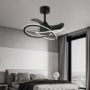 Dining Room Simple Fan Lamp Living Room Lamps Mute Led Lamp Home ABS Bedroom Chandelier Nordic Hanging Fan Lamp
