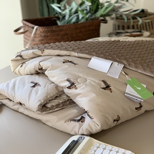 South Korea goose single machine washable cotton thickened warm peas winter quilt cartoon bear soybean fiber nap quilt