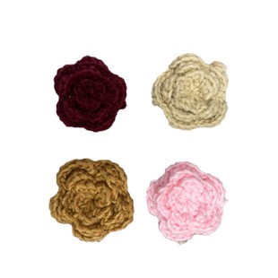 Hand-crocheted Icelandic wool flower three-layer hand crochet flower decorative clothing bag headdress special accessories camellia