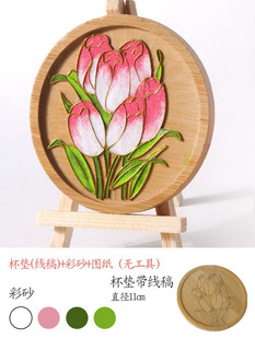 Han Zhan Qianli Jiangshan Coaster Cloisonne Filigree Enamel Painting Group Activity Intangible Cultural Heritage Handmade DIY Material Pack