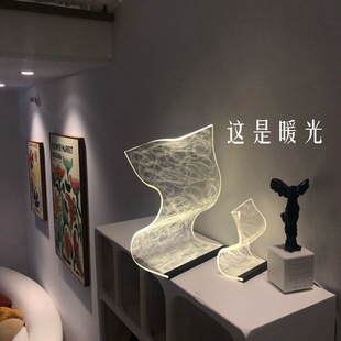 High-value acrylic streamer lamp creative desk lamp bedroom bedside lamp atmosphere nightlight dormitory lamp ins style