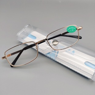 Crystal reading glasses glass reading flower straight plate full frame metal wear-resistant lenses wipe not flower Danyang factory wholesale glasses