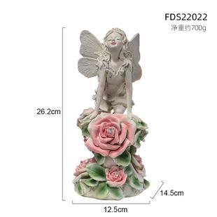 Cross-border American Pastoral Style Flower Fairy Solar Resin Crafts Ornaments Garden Courtyard Villa Ornaments