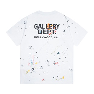 Трансграничные европейские и американские приливные бренды GALLERY DEPT Ручная роспись чернил с граффити принтом футболки с короткими рукавами для мужчин и женщин