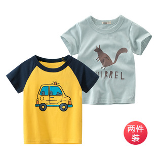 27kids brand children's clothing summer new 2023 tide brand children's short sleeve T-shirt boys clothes a generation of ins