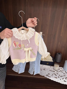 Huatian Color Desha 25 Spring Girls Korean Two-Piece Counter Children's Wear Factory Primary Supply Wholesale