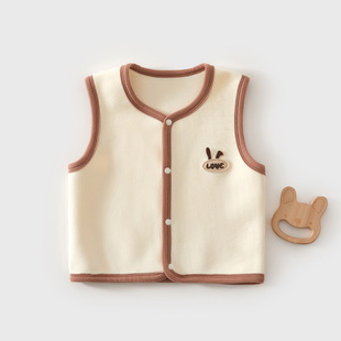 Children's Vest Autumn and Winter fleece-lined Thickened Baby Boys and Girls Shoulder Jacket Newborn Baby Vest Warm Vest Vest Jacket