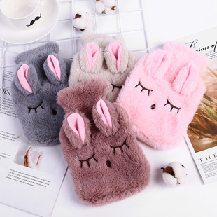 Cross-border cartoon plush cute water injection warm water bag hand warmer mi eye Rabbit Warm baby hot water bag wholesale removable and washable