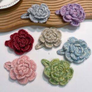 Autumn and Winter New Three-dimensional Flower Hand-woven Wool Side Clip Hairpin Elegant Girl Side Clip Boutique Hair Accessories