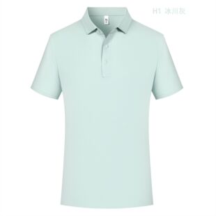 Cross-Border Polo Shirt Workwear T-Shirt Printed Logo Pure Color Lapel Short-Sleeved Workwear Custom Polo Shirt