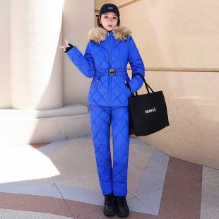 Down cotton-padded jacket women's suit 2022 new winter fashion Korean version of thick cotton-padded short slim two-piece cotton-padded jacket