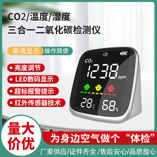 SOURCE Direct supply alarm function carbon dioxide detector CO2 concentration monitor European and American day hot sale