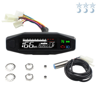 Motorcycle modification accessories digital LCD meter fuel meter voltage speedometer with sensor mini meter