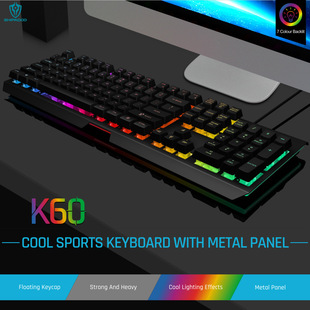 18 du GK60 металлическая игровая светящаяся клавиатура RGB подставка для рук клавиатура Съемная Механическая Проводная клавиатура