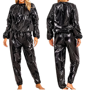 PVC sauna clothing men's and women's sports sweat clothing weight loss slimming sweat clothing fitness fat burning sports suit