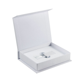 Crystal transparent USB flash drive personalized 3D laser inner carving U disk diy paper box painted 64G wedding creative gift U disk