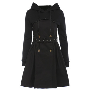 2024 knitted stitching detachable two-piece long trench coat coat sweater two-piece 1516