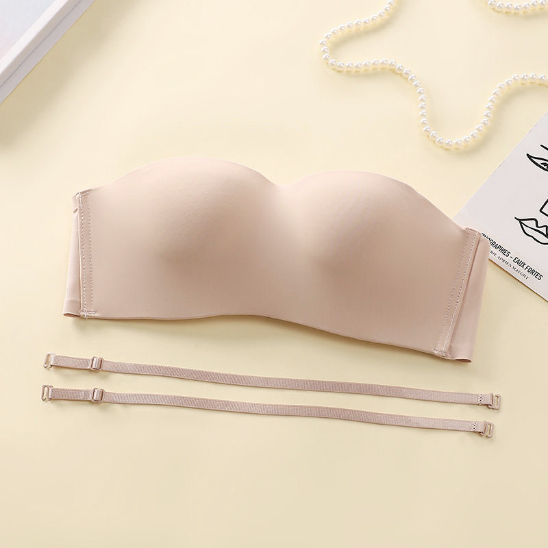 Detachable strapless bra top for women, non-slip, side support, seamless, invisible, sexy backless bra.