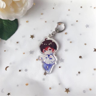 Two-dimensional cartoon camouflage slag double-sided acrylic keychain He Chao Xie Yu pendant peripheral celebrity ornaments