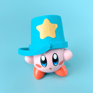 Kirby Figure Beach Party Swimming Ring Summer Surfing Trendy Anime Gacha Doll Machine Toy Ornament