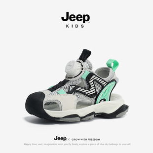 jee/p summer children's sports sandals 2024 new girls hollow toe sandals boys non-slip school shoes