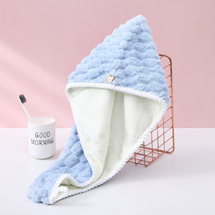 Cloud velvet hair drying cap double thick coral velvet super absorbent quick-drying hair washing towel head shower cap women wholesale